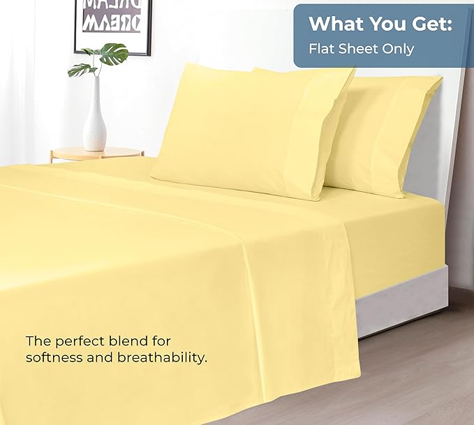 Royale Linens 100% Organic Cotton Twin XL Flat Sheet Only - Image 5
