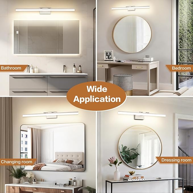 SOLFART Bathroom Lights Over Mirror: 32 Inch Bathroom Vanity Light- Brushed - Image 6