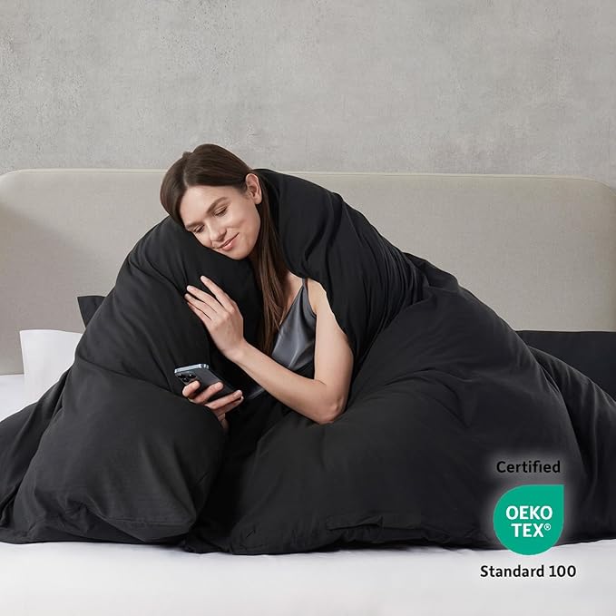 Nestl Black California King Duvet Cover Sets - Image 3