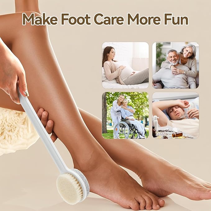 Foot Pumice Stone for Feet, 2 in 1 Foot Pumice Scrubber for Wet or Dry Brushing - Image 7