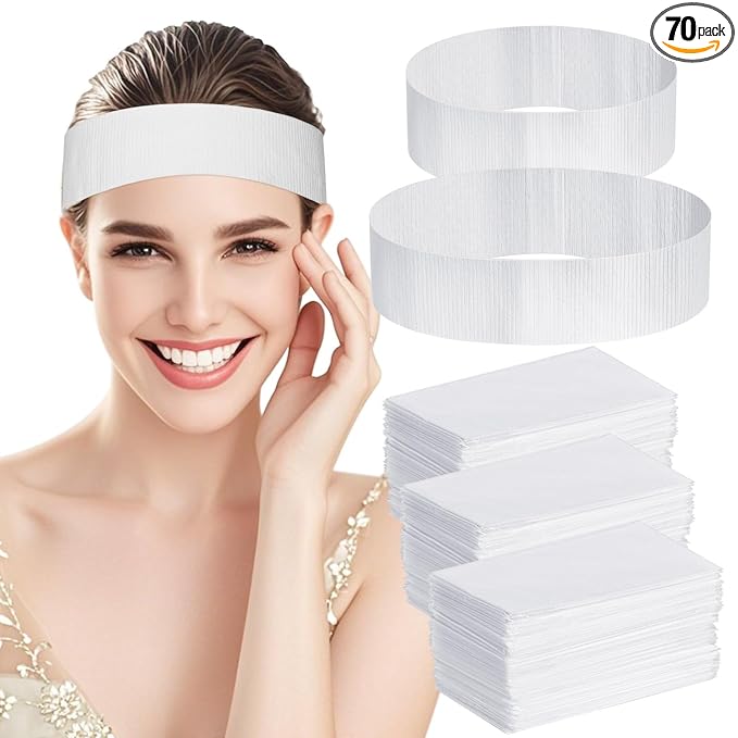 Sublaga 70 Pcs Disposable Spa Facial Headbands, Elastic Headband Wrap by Sublaga