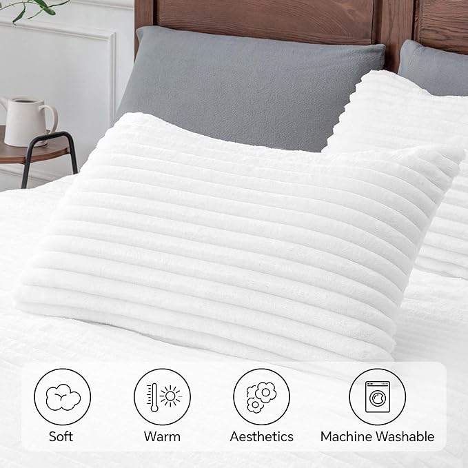 BEDELITE Fleece California King Comforter Set -Super Soft & Warm Fluffy Bright - Image 5
