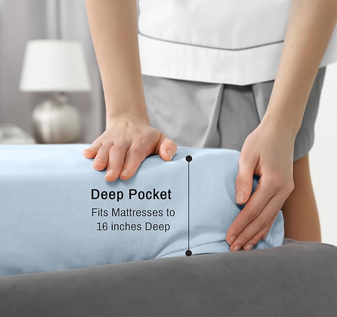 RUVANTI 100% Cotton Sheets – Twin XL Size Percale Bedding, Cooling & Breathable - Image 6