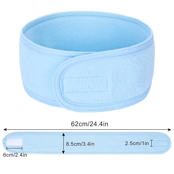 Whaline Spa Facial Headband Head Wrap Terry Cloth Headband 4 Counts Stretch - Image 2