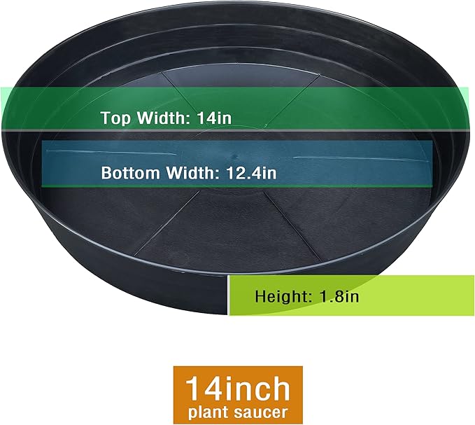 LWALRS Plant Saucer 14 Inch, 4 Pack Extra Large Planter Saucer, Plastic Plant - Image 2