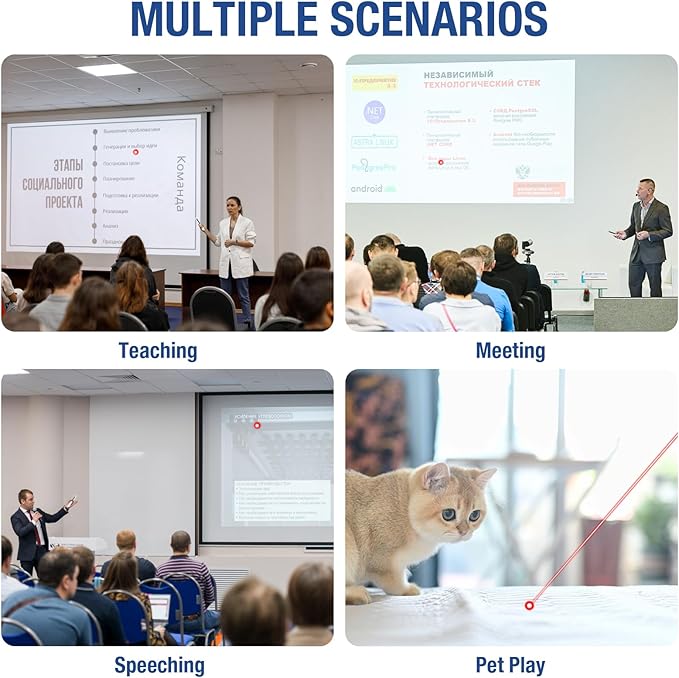 White USB C Presentation Clicker, Volume Control Wireless Presenter, RF 2.4GHz Presentation Remote PowerPoint Clicker Slide Advancer Pointer for Classroom/Office/Mac/PC