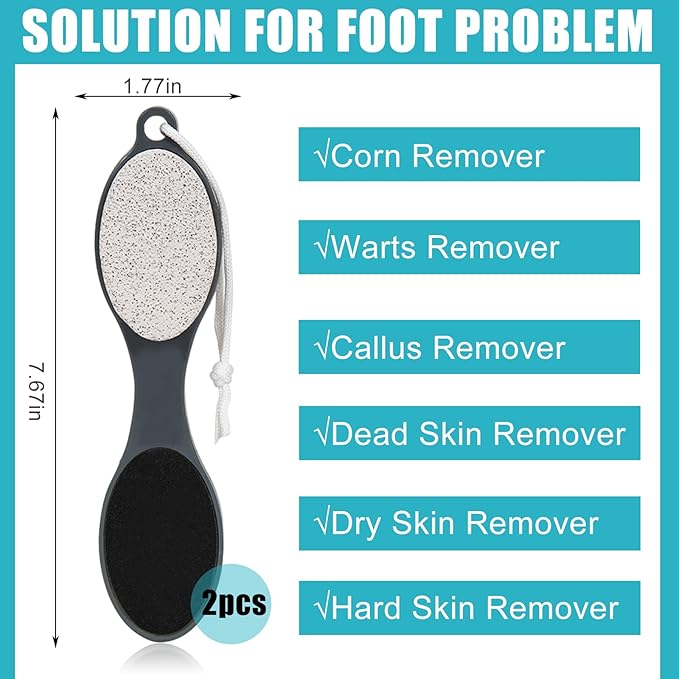 Foot File Callus Remover-2 Pcs 4 in 1 Foot Scrubber Dead Skin Remover - Image 3