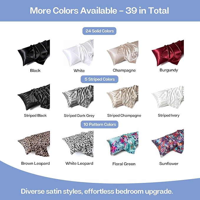MR&HM Satin Body Pillow Cover, Soft and Breathable Body Pillow Case - Image 8