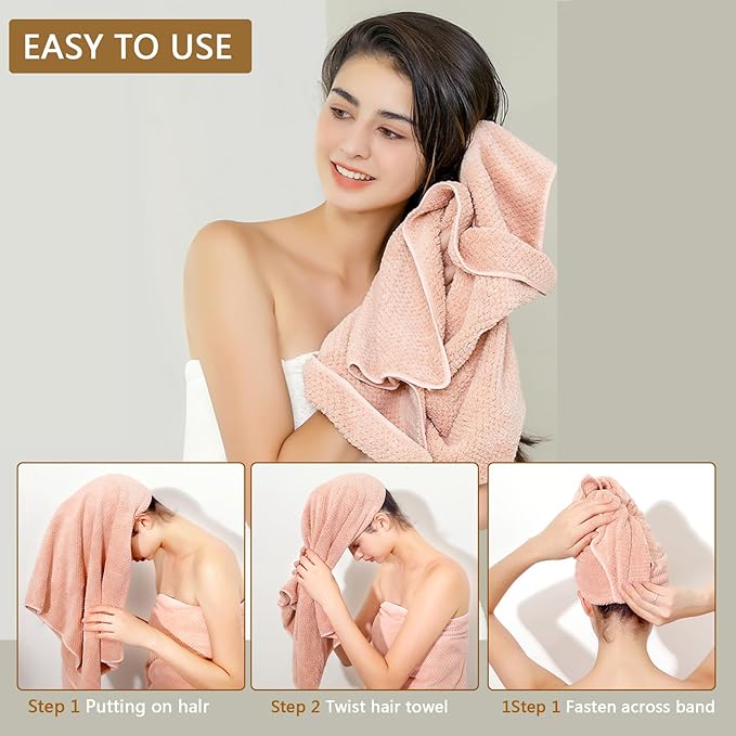 Microfiber Hair Towel Quick Dry Hair Towel Hair Drying Towels Suitable - Image 5