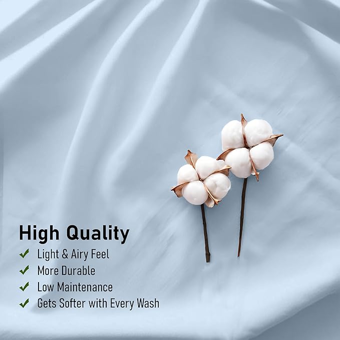 RUVANTI 100% Cotton Sheets – California King Percale Bedding, Cooling & - Image 5