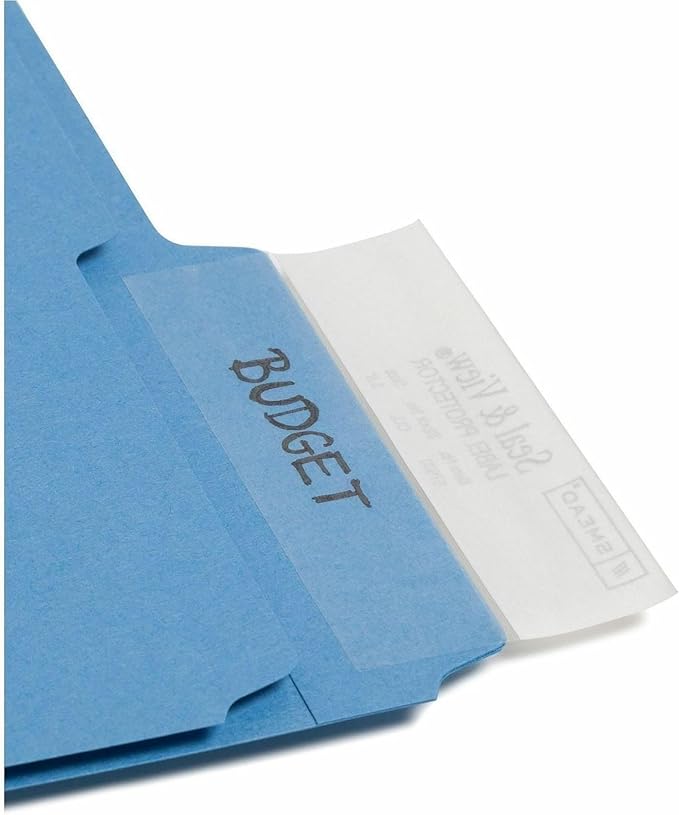 Smead Seal and View® Clear Label Protector, Size 3-1/2x1-11/16-Inches Before Folding, 100 per Pack (67600)