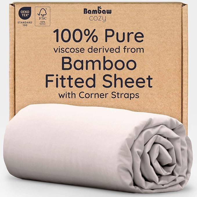 Bambaw 100% Viscose Derived from Bamboo Fitted Sheet King Size, Cooling King by Bambaw