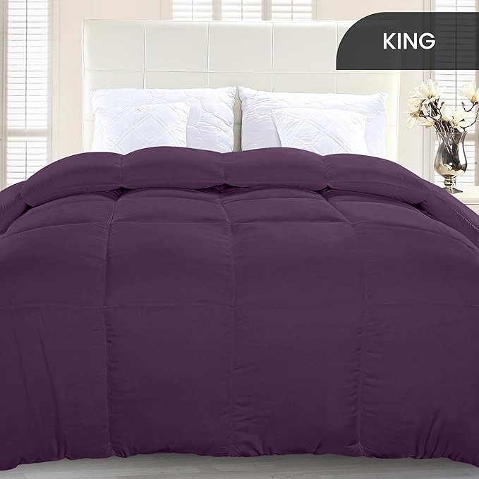 Utopia Bedding King Comforter Duvet Insert, Quilted Plum Comforter - Image 3