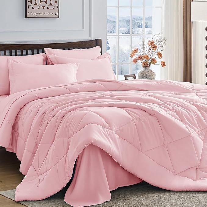 HEVUMYI Pink Twin-XL Comforter Set by HEVUMYI