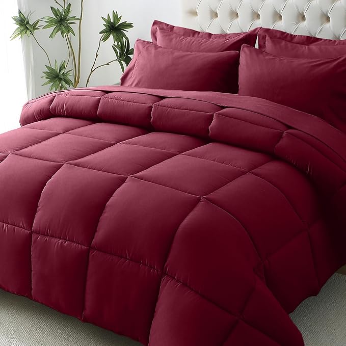 JOLLYVOGUE Full Comforter Set, Ultra-Soft Bed in a Bag Full Size 7 Pieces by JOLLYVOGUE