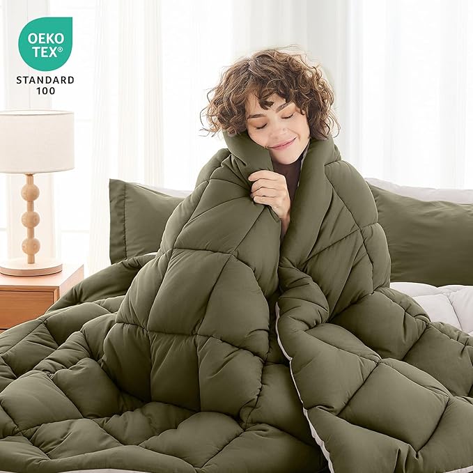 MUXHOMO 7 Pieces Full Comforter Set, Reversible Bed in a Bag Full Size - Image 2
