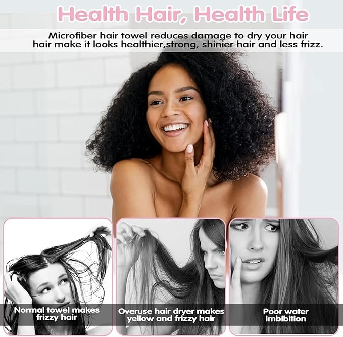 3 Pack Microfiber Hair Towel Wrap - Image 7
