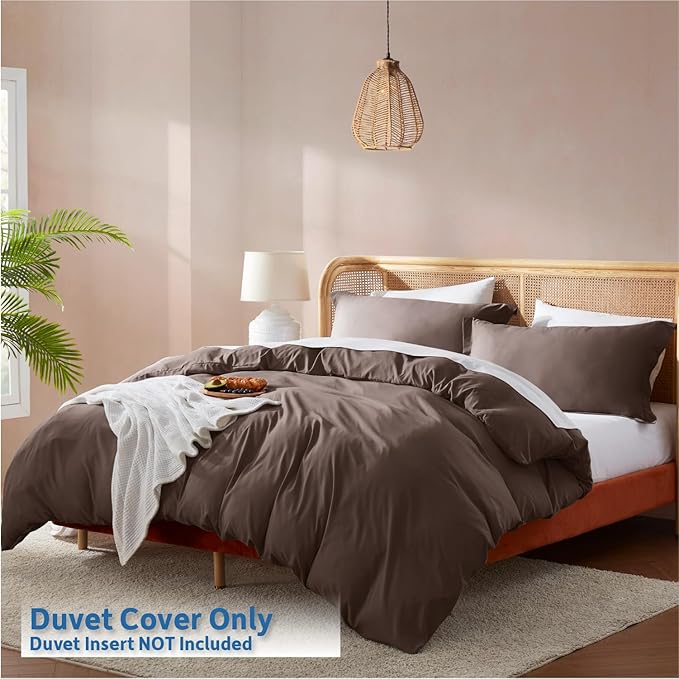 Nestl Chocolate Brown California King Duvet Cover Sets - Image 2