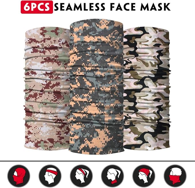 Venswell Neck Gaiter Face Mask Men Women, Seamless Bandana Rave Face Cover - Image 3