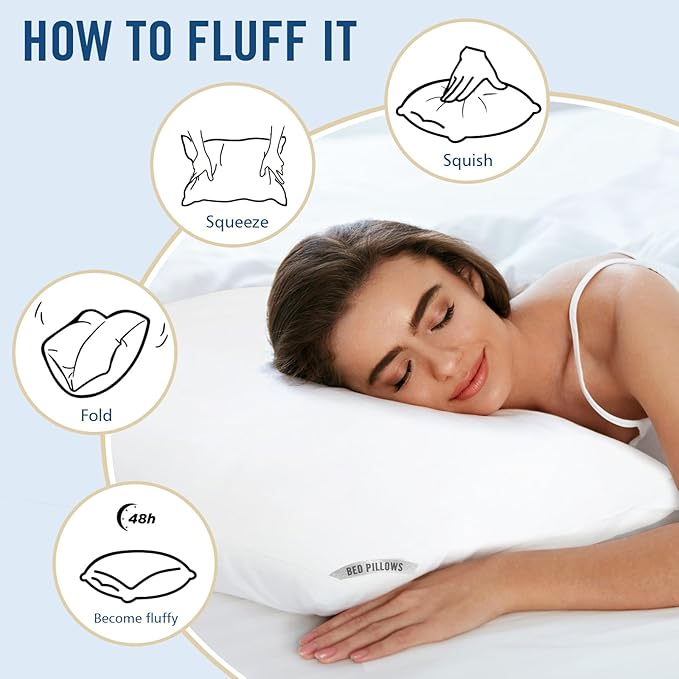 Piwaal Luxury Hotel Pillows for Sleeping 4 Pack, Bed Pillows Queen Size Set of 4 - Image 6