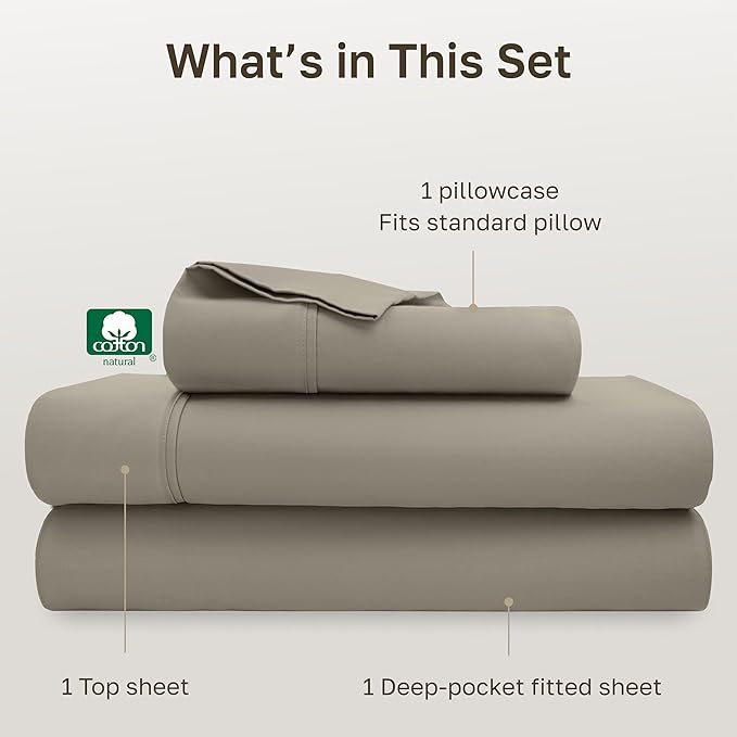 California Design Den Soft 100% Cotton Bed Sheets Twin Size Set, 400 Thread - Image 4