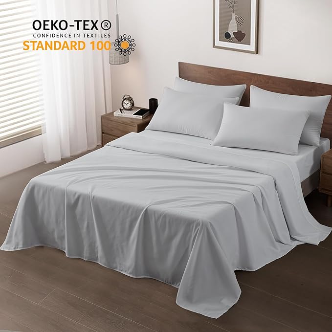 Maple&Stone Full Flat Sheet 6 Pack, Premium Soft & Breathable, Brushed - Image 2