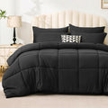 Love's cabin Queen Comforter Set Ash Black, 7 Pieces Queen Bed in a Bag by Lovescabin
