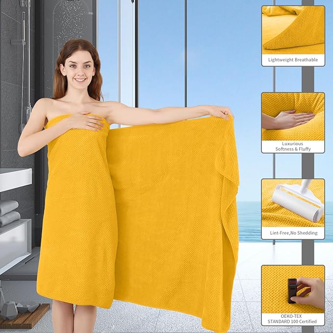 8 Piece Bathroom Towel Set |2 Oversized Bath Towels, 2 Hand Towels, 4 - Image 4