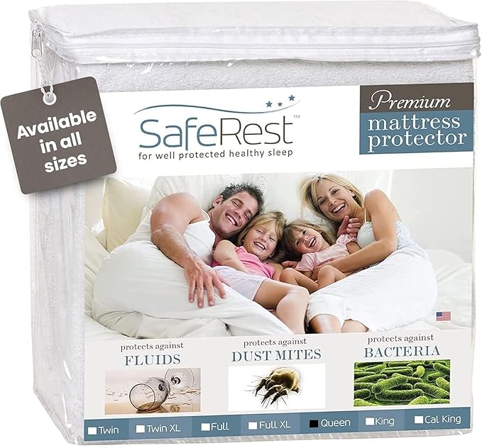 SafeRest Waterproof Queen Size Mattress Protector by SafeRest