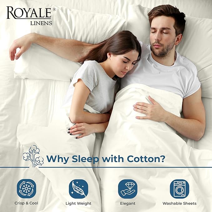 Royale Linens 100% Organic Cotton Twin Flat Sheet Only - Image 3