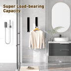 Clothes Drying Rack, Laundry Room Wall Mounted Retractable Clothes Hanger Drying Rack, Laundry Clothing Drying Rack Folding Indoor or Outdoor, Easy Installation Aluminium Dryer, 2pcs(Black)