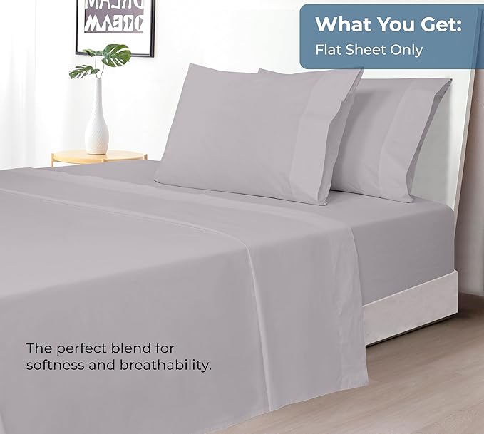Royale Linens 100% Organic Cotton King Flat Sheet Only - Image 5