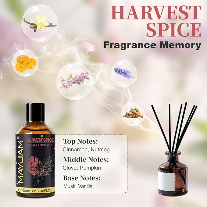 Harvest Spice Fragrance Oil Essential Oil, MAYJAM 3.38FL.OZ Harvest Spice Oil - Image 4