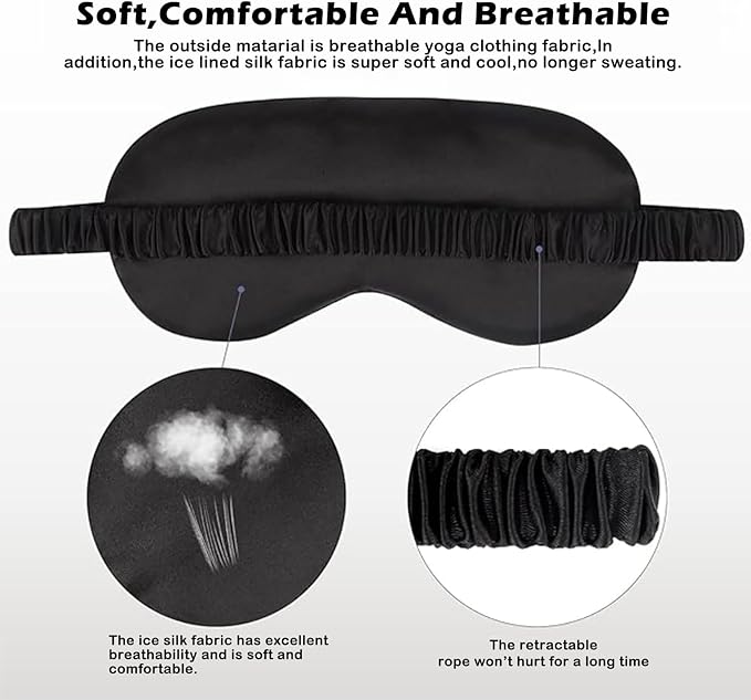 12Pcs Silk Sleep Masks Satin Eye Mask Silky Eyes Cover Blindfold Eyeshade Hair - Image 4