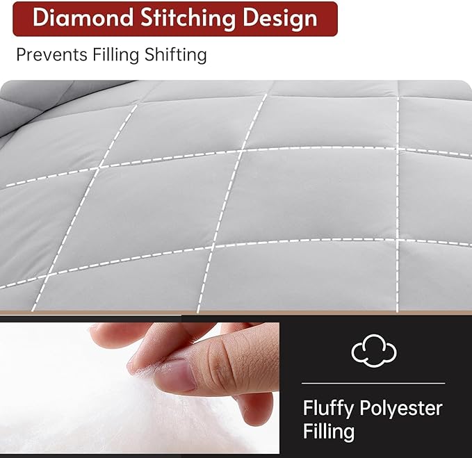 MUXHOMO 7 Pieces King Comforter Set, Reversible Bed in a Bag King Size - Image 7