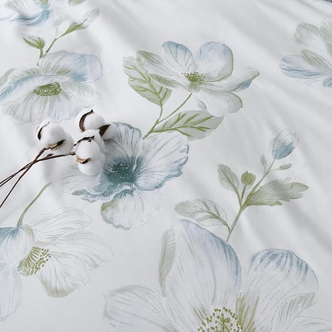 OAITE Duvet Cover Set King Size Floral Pattern 500 Thread Count Ultra Soft 100% - Image 6