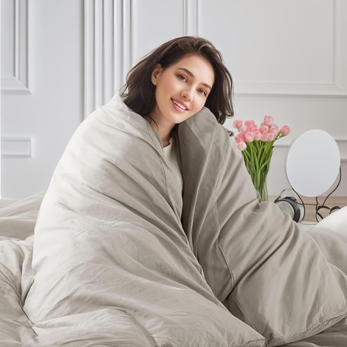NEXHOME PRO Duvet Cover Queen Size, 100% Washed Cotton Orgnic Linen Like - Image 7