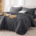 MUXHOMO 7 Pieces California King Comforter Set, Seersucker Bed in a Bag Cal by MUXHOMO