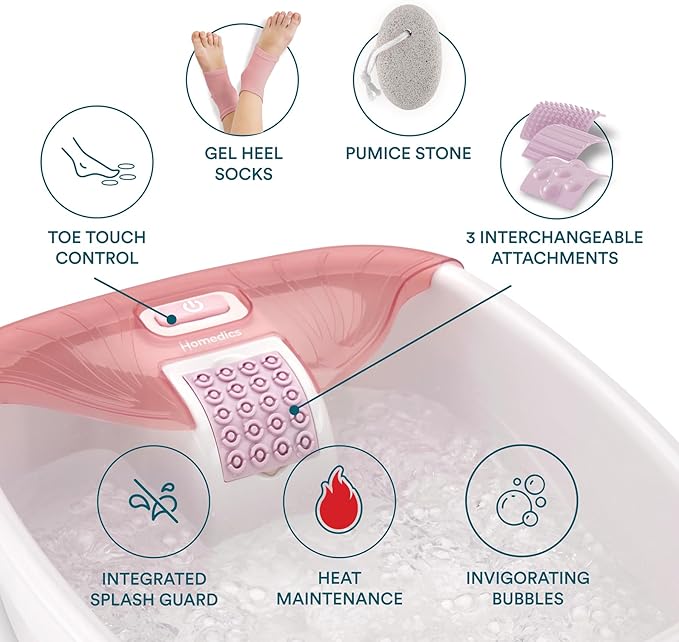 Homedics Bubble Bliss Deluxe Footbath Gift Set – Maintain Heat Foot Spa - Image 3
