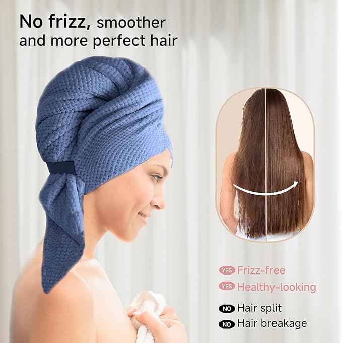 2-Pack Women's Microfiber Hair Towel Wrap - Image 5