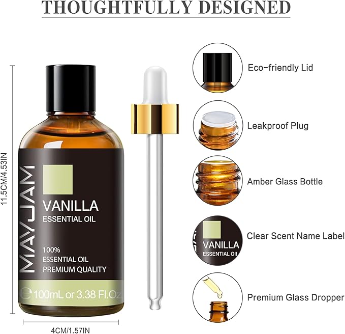 Vanilla Essential Oil 100ml, MAYJAM Premium Essential Oils - Image 6