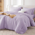 MUXHOMO 7 Pieces Full Comforter Set, Seersucker Bed in a Bag Full Size by MUXHOMO