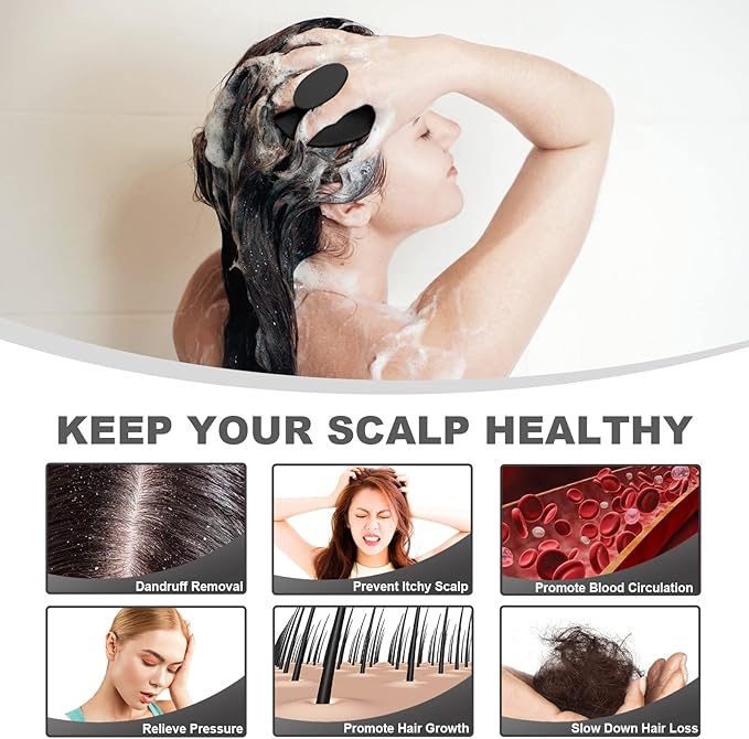 Meartchy Silicone Scalp Massager Shampoo Brush, Scalp Brush - Image 4
