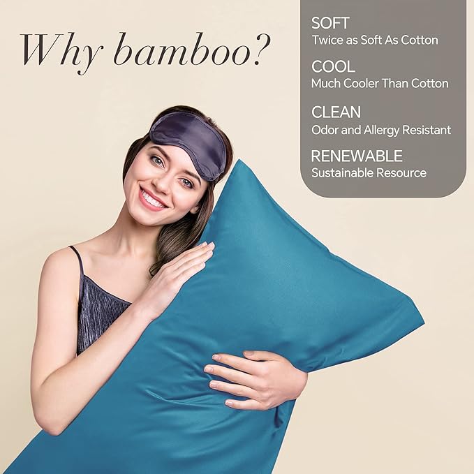 BEDELITE Pillow Cases Standard Size Set of 2, Rayon Derived from Bamboo - Image 2