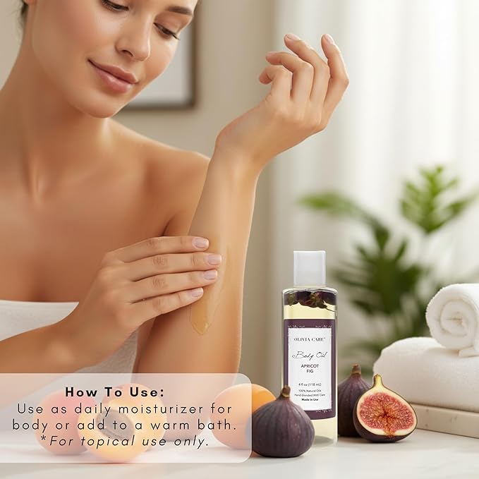 Olivia Care Body Oil Apricot Fig Vegan & Natural Moisturizing - Image 6