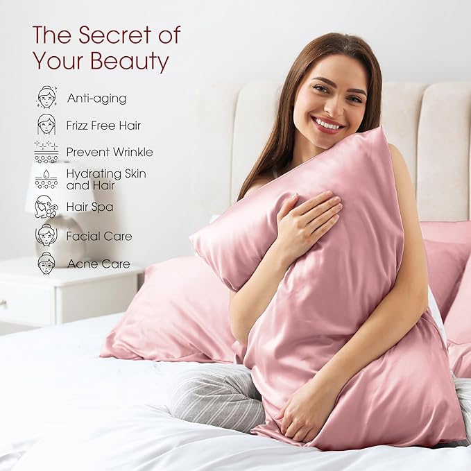 100% Silk Pillow Cases 2 Pack Queen Size Mulberry Silk Pillowcase - Image 3