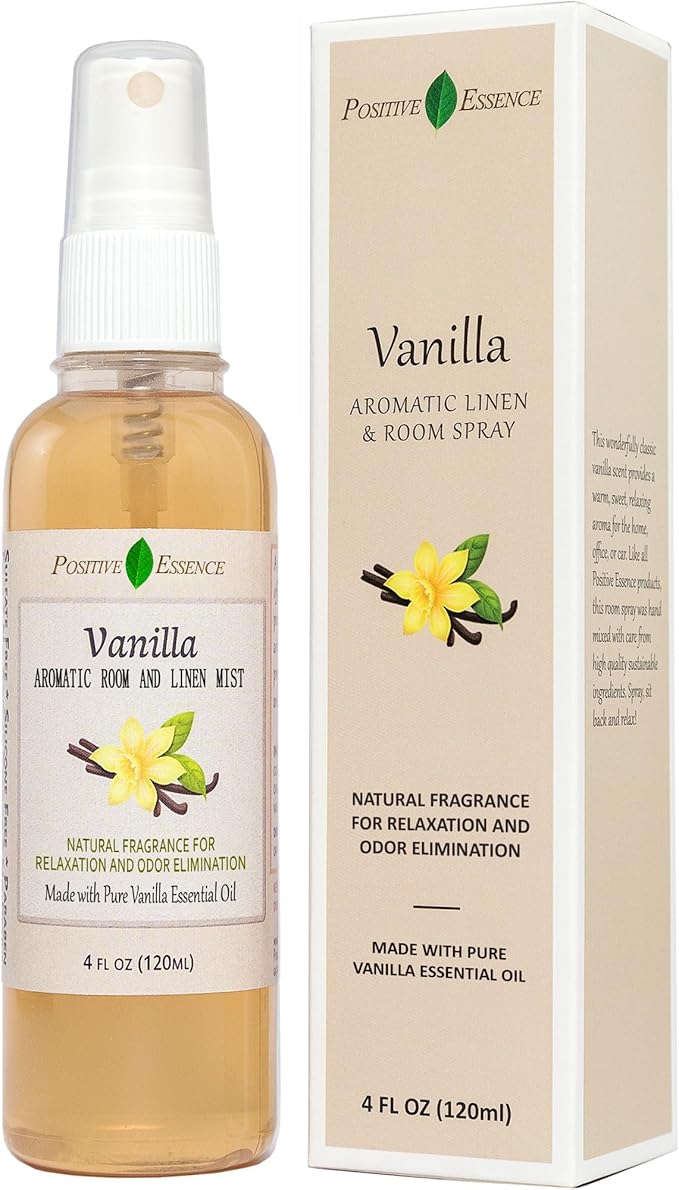 Vanilla Linen and Room Spray, Natural Home Fragrance Made by PositiveEssence