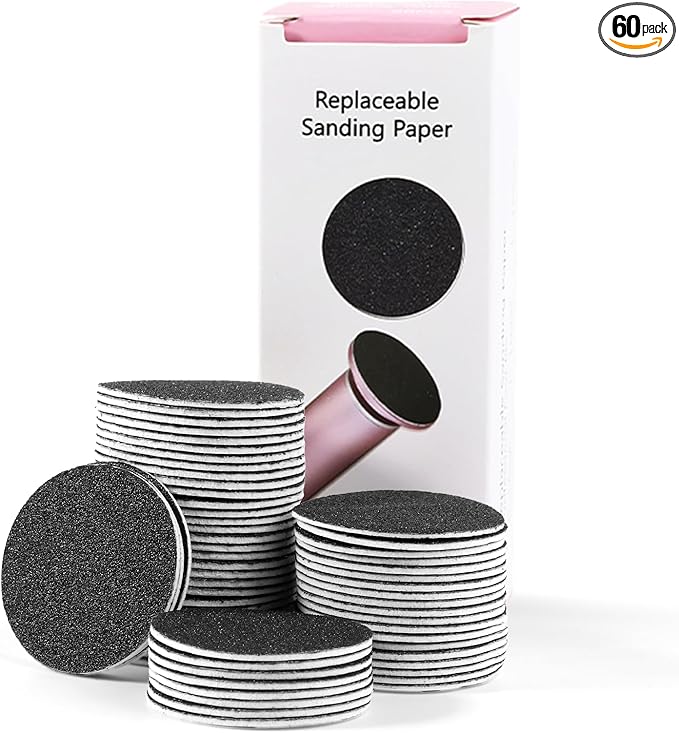 Replaceable Sandpaper for Electric Foot File: 60 Pcs/1 Box Feet Grinder for by WelcometovisitLIONVISON