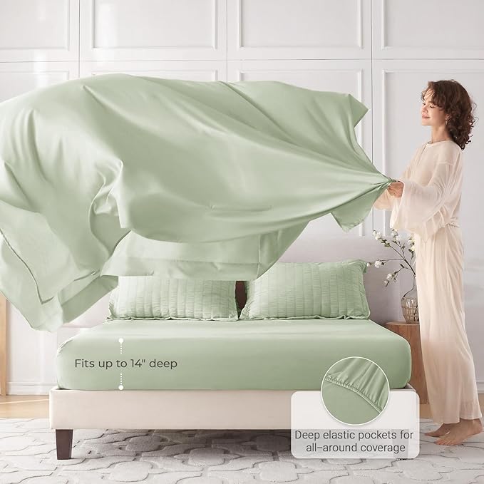 MUXHOMO 7 Pieces Full Comforter Set, Seersucker Bed in a Bag Full Size - Image 3