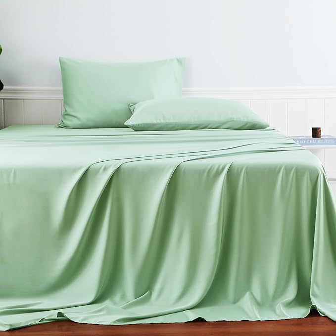 Bamboo Viscose Flat Sheets Only, Sateen Weave Queen Size Flat Sheet Only - Image 2